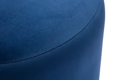 Pouf rond en velours bleu marine et métal doré D40 cm AMAYA