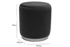 Pouf rond en velours bleu marine et métal doré D40 cm AMAYA