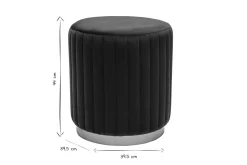 Pouf rond en velours bleu pétrole et métal doré D40 cm DONA