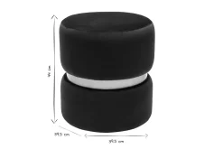 Pouf rond en velours bleu pétrole et métal doré D40 cm JOY