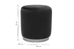 Pouf rond en velours bleu pétrole et métal doré D40 cm AMAYA