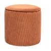 Pouf rond en velours côtelé terre brûlée D40 cm PAUL
