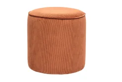 Pouf rond en velours côtelé terre brûlée D40 cm PAUL