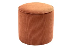Pouf rond en velours côtelé terre brûlée D40 cm PAUL