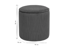 Pouf rond en velours côtelé terre brûlée D40 cm PAUL