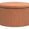 Pouf rond en velours côtelé terre brûlée D70 cm PAUL