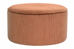 Pouf rond en velours côtelé terre brûlée D70 cm PAUL