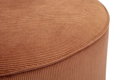 Pouf rond en velours côtelé terre brûlée D70 cm PAUL