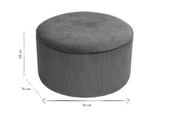 Pouf rond en velours côtelé terre brûlée D70 cm PAUL