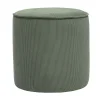 Pouf rond en velours côtelé vert kaki D40 cm PAUL
