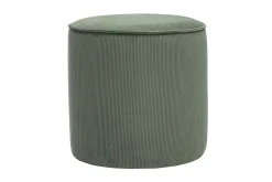 Pouf rond en velours côtelé vert kaki D40 cm PAUL