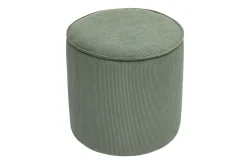 Pouf rond en velours côtelé vert kaki D40 cm PAUL