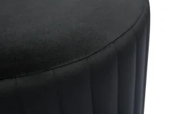 Pouf rond en velours noir et métal doré D40 cm DONA