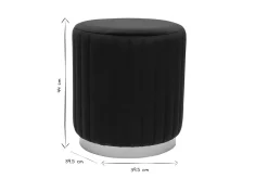 Pouf rond en velours noir et métal doré D40 cm DONA