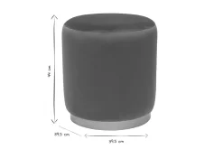 Pouf rond en velours rouge tomette et métal doré D40 cm AMAYA