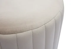 Pouf rond en velours taupe et métal doré D40 cm DONA