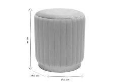 Pouf rond en velours taupe et métal doré D40 cm DONA