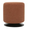 Pouf rond pivotant en tissu effet velours texturé terre brûlée et métal D39.5 cm VOLNAY