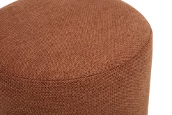 Pouf rond pivotant en tissu effet velours texturé terre brûlée et métal D39.5 cm VOLNAY