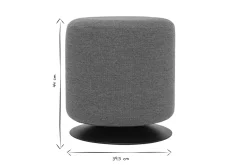 Pouf rond pivotant en tissu effet velours texturé terre brûlée et métal D39.5 cm VOLNAY