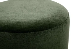Pouf rond pivotant en tissu effet velours vert kaki et métal D39.5 cm VOLNAY