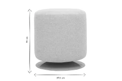 Pouf rond pivotant en tissu effet velours texturé beige et métal D39.5 cm VOLNAY