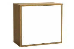 Rangement mural finition blanche et bois clair chêne L55 cm FLEXO