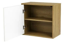 Rangement mural finition blanche et bois clair chêne L55 cm FLEXO