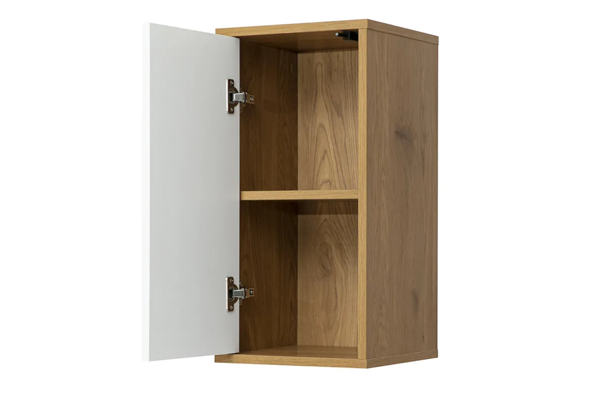 Rangement mural finition blanche et bois clair chêne L30 cm FLEXO
