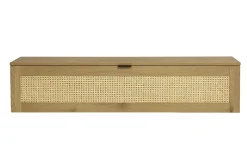 Rangement mural finition bois clair et cannage rotin 1 porte L135 cm MANILLE