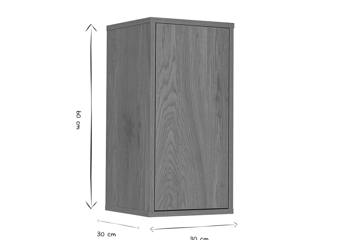 Rangement mural finition bois clair chêne L30 cm FLEXO