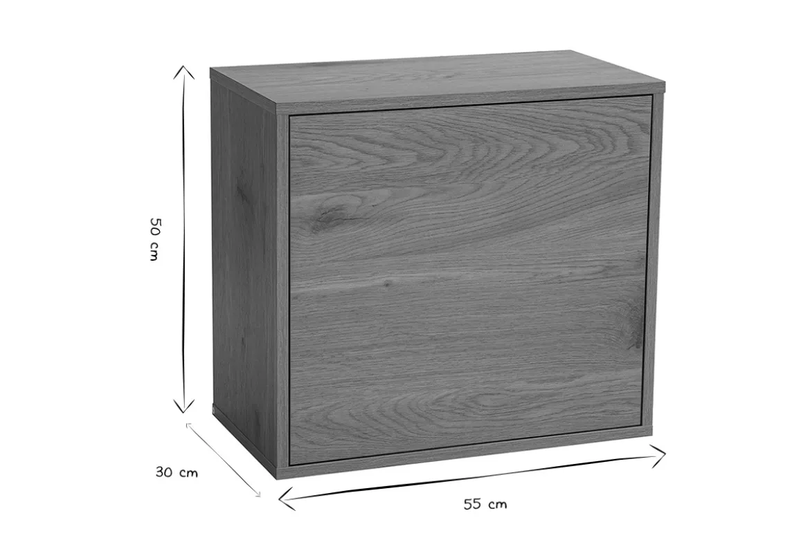 Rangement mural finition bois clair chêne L55 cm FLEXO