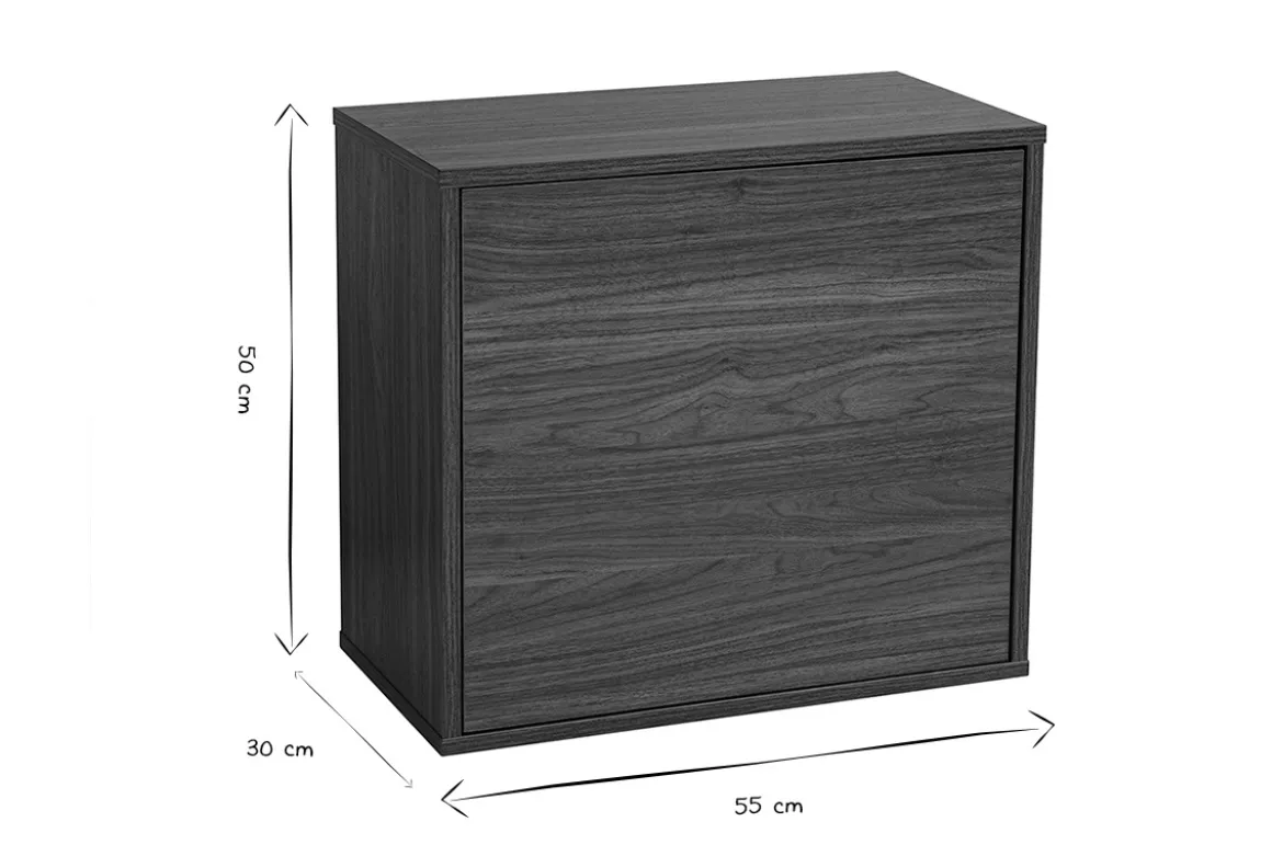 Rangement mural finition bois foncé noyer L55 cm FLEXO