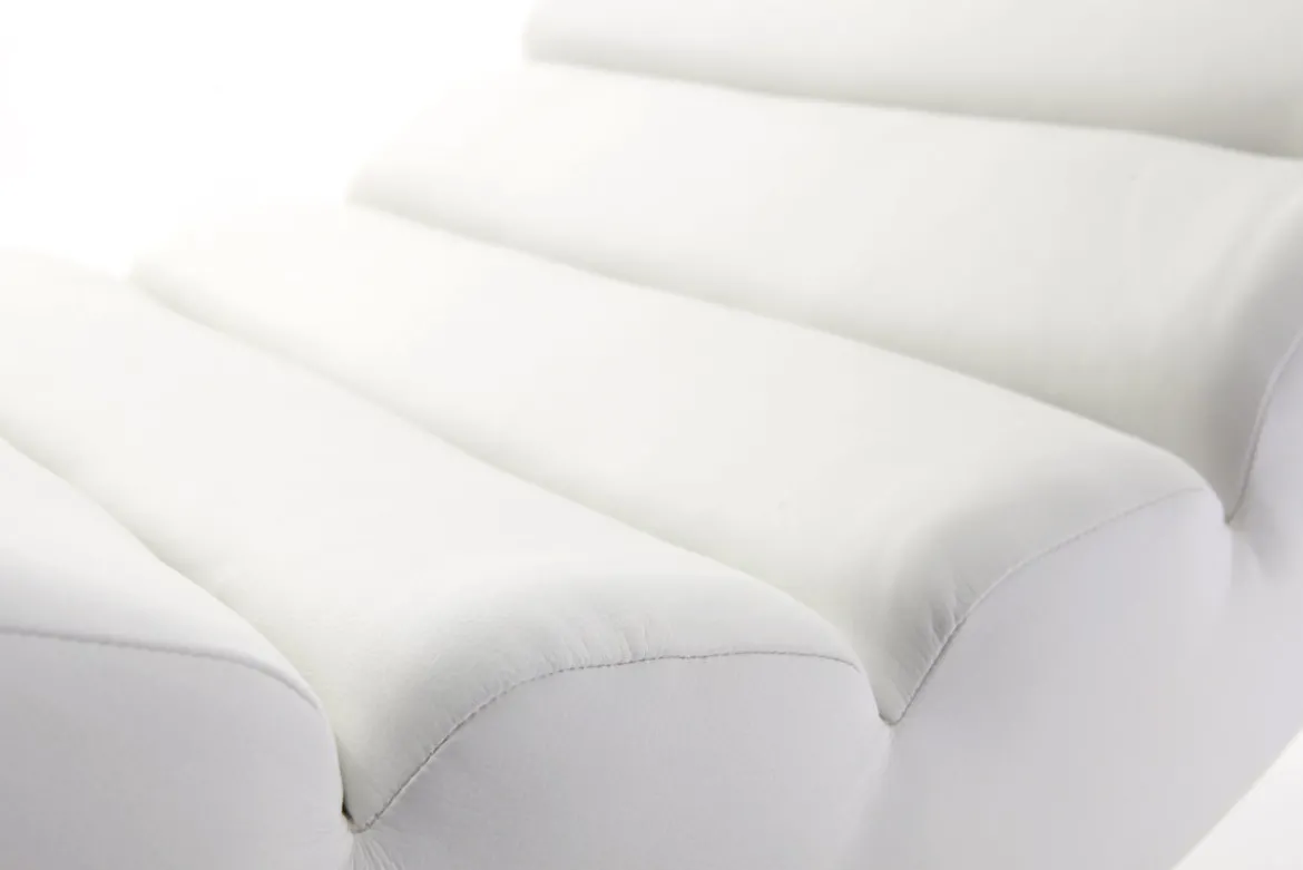 Rocking chair design blanc et acier chromé TAYLOR