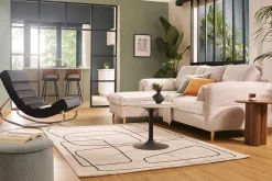 Rocking chair design noir et acier chromé TAYLOR