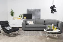 Rocking chair design noir et acier chromé TAYLOR