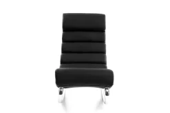 Rocking chair design noir et acier chromé TAYLOR