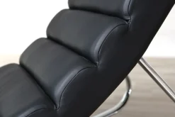 Rocking chair design noir et acier chromé TAYLOR