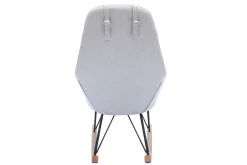 Rocking chair scandinave en tissu gris, métal noir et bois clair JHENE