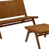 Salon de jardin banc 2 places et table basse en bois massif TIDAK