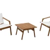 Salon de jardin blanc et bois massif PADANG