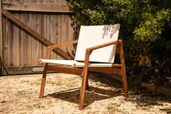 Salon de jardin blanc et bois massif PADANG