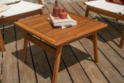 Salon de jardin blanc et bois massif PADANG