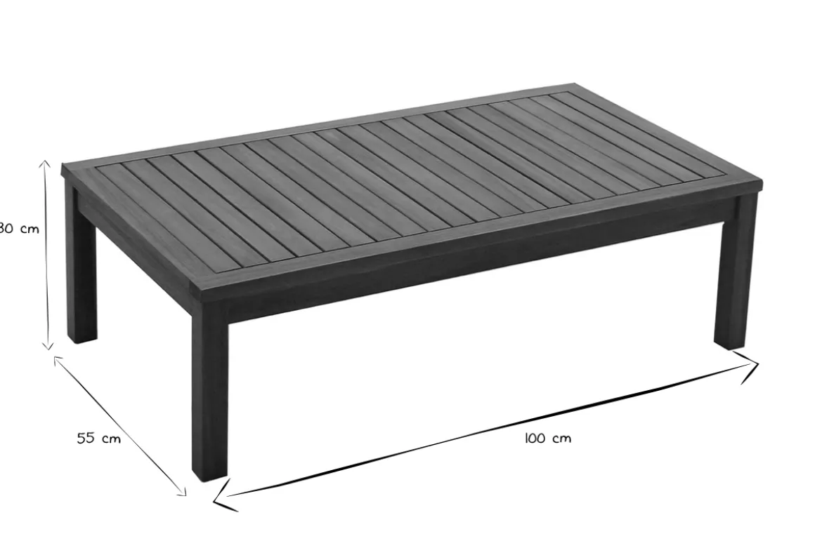 Salon de jardin d'angle 6 places en bois massif avec coussins déhoussables beige naturel BELIZE