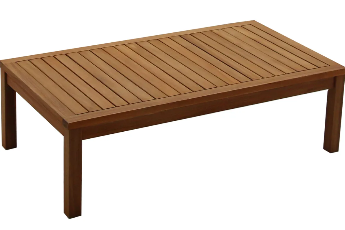 Salon de jardin d'angle 6 places en bois massif avec coussins déhoussables beige naturel BELIZE