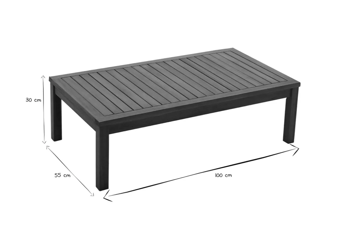 Salon de jardin d'angle 6 places en bois massif avec coussins déhoussables taupe BELIZE