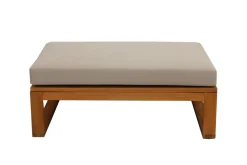 Salon de jardin d'angle 6-8 places en bois massif avec coussins déhoussables taupe SALSA
