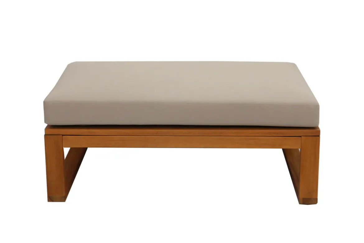 Salon de jardin d'angle 6-8 places en bois massif avec coussins déhoussables taupe SALSA