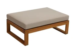 Salon de jardin d'angle 6-8 places en bois massif avec coussins déhoussables taupe SALSA