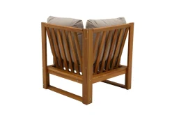 Salon de jardin d'angle 6-8 places en bois massif avec coussins déhoussables taupe SALSA